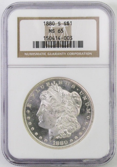 1880 S Morgan Silver Dollar (NGC) MS65.