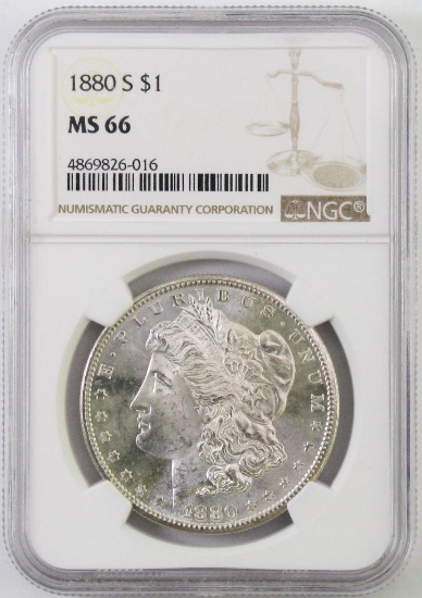 1880 S Morgan Silver Dollar (NGC) MS66.