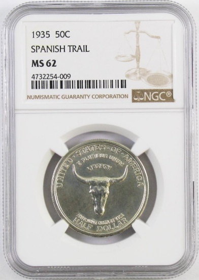 1935 Spanish Trail Commemorative Silver Half Dollar (NGC) MS62