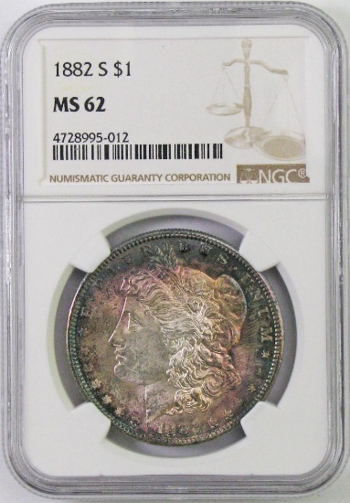 1882 S Morgan Silver Dollar (NGC) MS62.