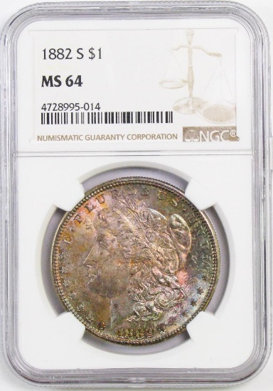 1882 S Morgan Silver Dollar (NGC) MS64.