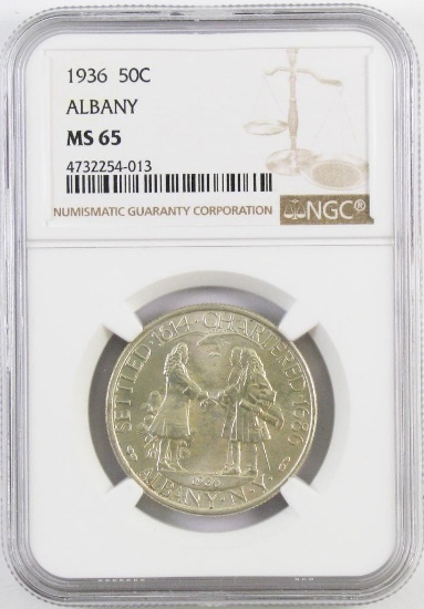 1936 Albany Commemorative Silver Half Dollar (NGC) MS65