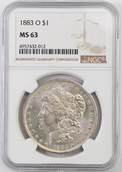 1883 O Morgan Silver Dollar (NGC) MS63.
