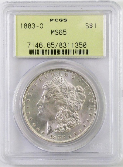 1883 O Morgan Silver Dollar (PCGS) MS65.