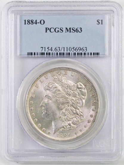 1884 O Morgan Silver Dollar (PCGS) MS63.