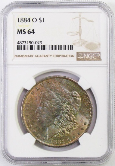 1884 O Morgan Silver Dollar (NGC) MS64.