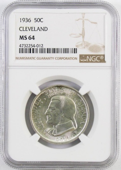 1936 Cleveland Commemorative Silver Half Dollar (NGC) MS64.