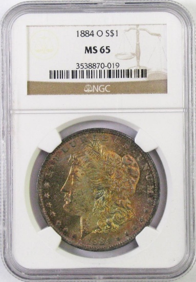 1884 O Morgan Silver Dollar (NGC) MS65.