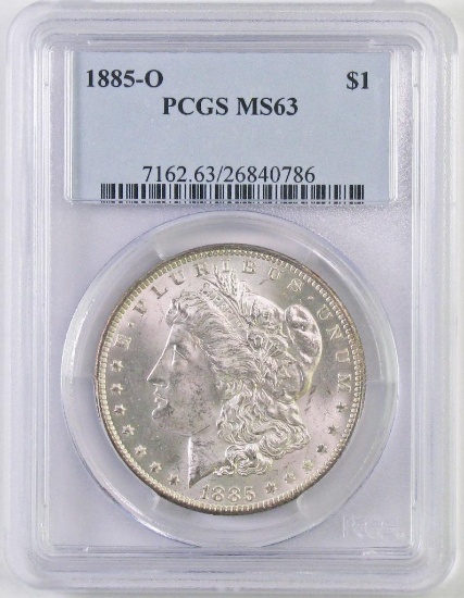 1885 O Morgan Silver Dollar (PCGS) MS63.