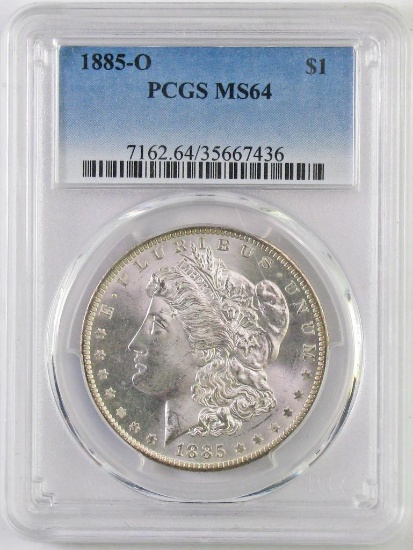 1885 O Morgan Silver Dollar (PCGS) MS64.