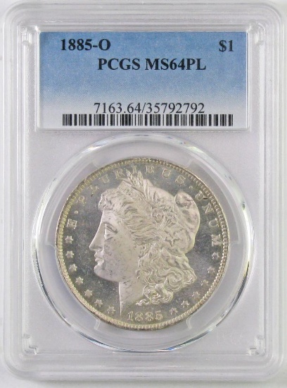 1885 O Morgan Silver Dollar (PCGS) MS64PL.