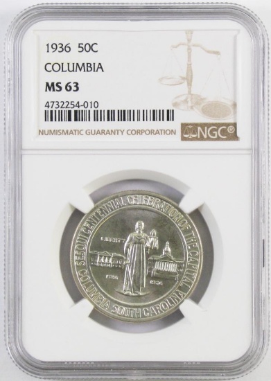 1936 Columbia Commemorative Silver Half Dollar (NGC) MS63.