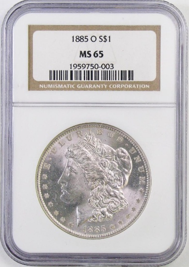 1885 O Morgan Silver Dollar (NGC) MS65.