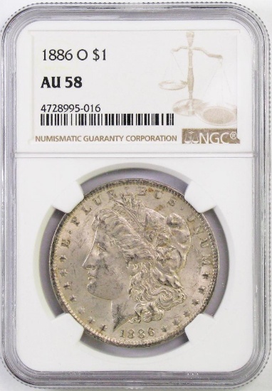 1886 O Morgan Silver Dollar (NGC) AU58.