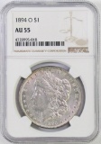 1894 O Morgan Silver Dollar (NGC) AU55.