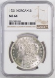 1921 P Morgan Silver Dollar (NGC) MS64.