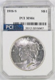 1926 S Peace Silver Dollar (PCI) MS64.