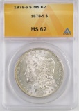 1878 S Morgan Silver Dollar (ANACS) MS62.