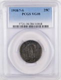 1918/7 S Standing Liberty Quarter (PCGS) VG08.