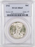 1942 P Walking Liberty Silver Half Dollar (PCGS) MS65.