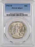 1942 D Walking Liberty Silver Half Dollar (PCGS) MS65.