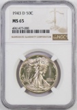1943 D Walking Liberty Silver Half Dollar (NGC) MS65.