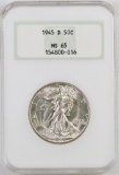 1945 D Walking Liberty Silver Half Dollar (NGC) MS65.