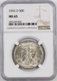 1945 D Walking Liberty Silver Half Dollar (NGC) MS65.