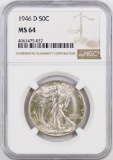 1946 D Walking Liberty Silver Half Dollar (NGC) MS64.