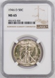 1946 D Walking Liberty Silver Half Dollar (NGC) MS65.