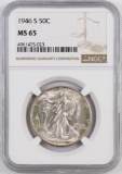 1946 S Walking Liberty Silver Half Dollar (NGC) MS65.