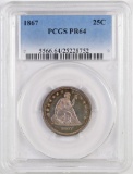 1867 Seated Liberty Silver Quarter (PCGS) PR64.