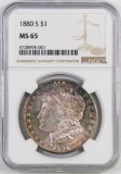 1880 S Morgan Silver Dollar (NGC) MS65.