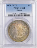 1878 P 7/8TF Morgan Silver Dollar (PCGS) MS64 Strong.