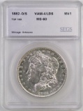 1882 O/S Morgan Silver Dollar (SEGS) MS60.