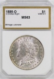 1885 O Morgan Silver Dollar (PCI) MS63.
