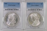 Lot of (2) 1883 P Morgan Silver Dollars both (PCGS) MS63 & MS64.