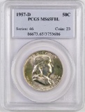 1957 D Franklin Silver Half Dollar (PCGS) MS65FBL.