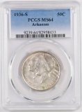 1936 S Arkansas Commemorative Silver Half Dollar (PCGS) MS64.