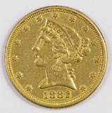 1882 P $5.00 Liberty Gold.