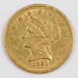 1861 P $2.50 Liberty Gold.