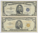 1953 & 1963 $5 Silver Certificate & Legal Tender Notes.