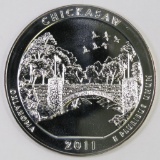 2011 America The Beautiful Five Ounce Silver Chickasaw Round.