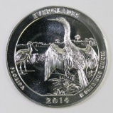 2014 America The Beautiful Five Ounce Silver Everglades Round.