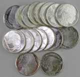 Lot of (18) One Half Troy Ounce Indian Head/Buffalo Silver Rounds.