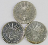 Lot of (3) Mexico FIRST REPUBLIC 8 Reales & Pesos.