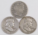 Lot of (3) Silver Half Dollars.