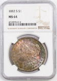 1882 S Morgan Silver Dollar (NGC) MS64.