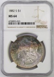 1882 S Morgan Silver Dollar (NGC) MS64.