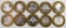 Lot of (10) Casino Tokens .999 Fine Silver.